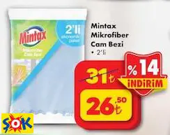 MİNTAX MİKROFİBER CAM BEZİ 2'Lİ MİNTAX MİKROFİBER CAM BEZİ 2'Lİ